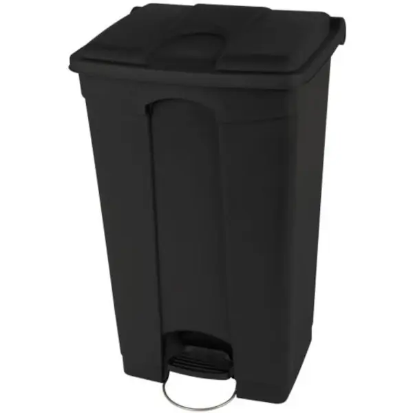 Pedaalemmer | Kunststof | Donkergrijs | 90L | Klapdeksel | Afvalscheiding | HACCP | Wielen | 500x412x820(h)mm