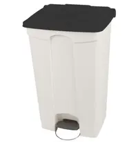 Probbax Pedaalemmer | Kunststof | Wit/Donkergrijs | 90L | Klapdeksel | Afvalscheiding | HACCP | Wielen | 500x412x820(h)mm 