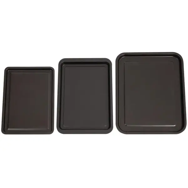 Bakplatenset | Staal (Antiaanbaklaag) | 3 Stuks