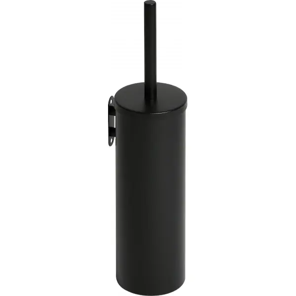 Toiletborstelhouder | RVS | Zwart | Incl. Borstel | Wandmontage | 92x115x393(h)mm