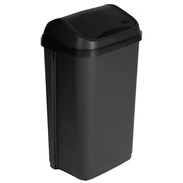Afvalbak | Kunststof | Zwart | 50L | Tuimeldeksel | 385x290x660(h)mm