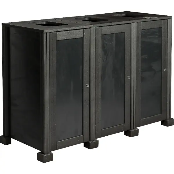 Afvalscheidingsstation | Zwart | 240L | Open | Afvalscheiding | 1270x545x870(h)mm