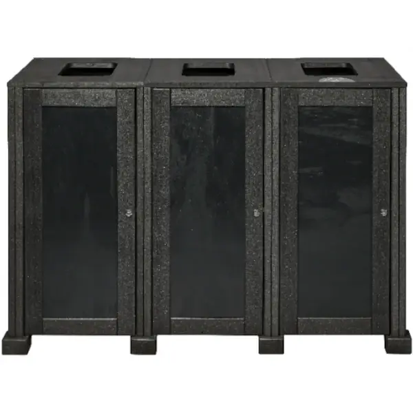 Afvalscheidingsstation | Zwart | 240L | Open | Afvalscheiding | 1270x545x870(h)mm