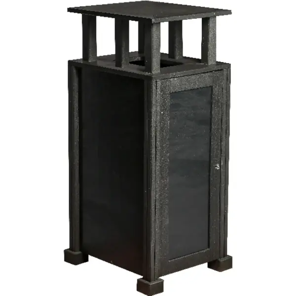 Afvalbak | Zwart | 80L | Open | 475x545x1090(h)mm