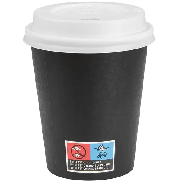 Bekers | Papier/Kunststof | 22.5cl | Recyclebaar | Incl. Deksels | 350 Stuks | 91(h)mm