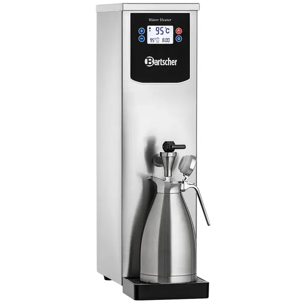 Heetwaterdispenser | RVS/Zwart | 14L | 20°C/95°C | 2.5kW (230V) | Wateraansluiting | Timer | Dubbelwandig | Lekbak | 190x430x690(h)mm
