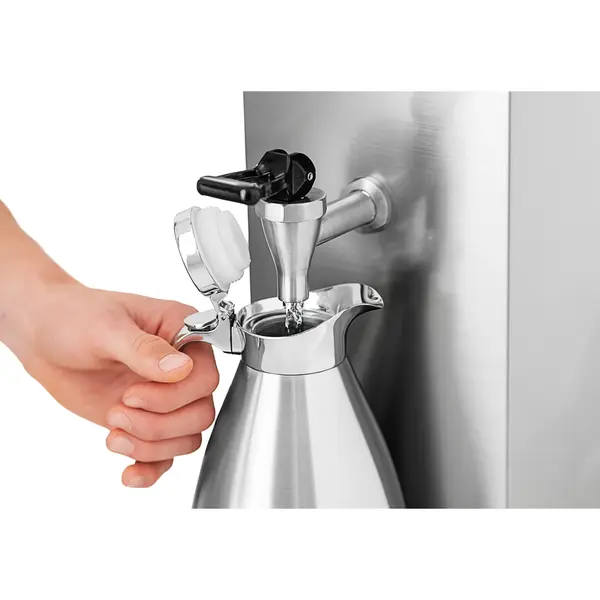 Heetwaterdispenser | RVS/Zwart | 14L | 20°C/95°C | 2.5kW (230V) | Wateraansluiting | Timer | Dubbelwandig | Lekbak | 190x430x690(h)mm