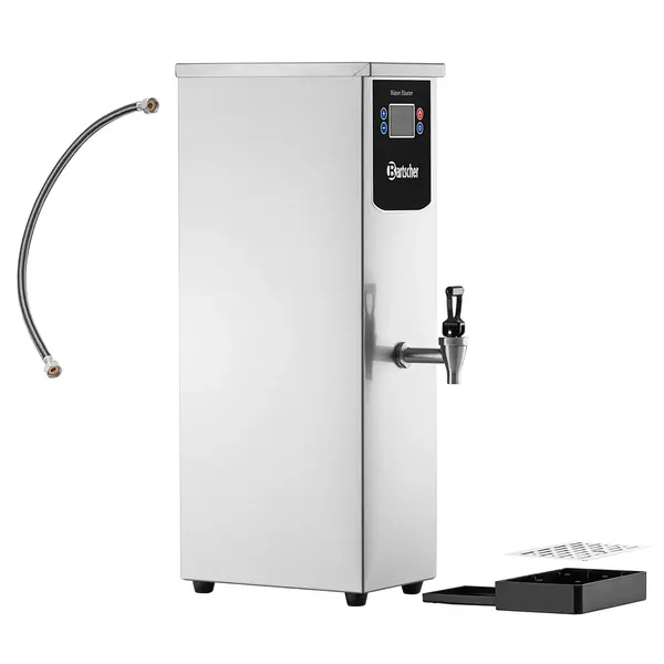 Heetwaterdispenser | RVS/Zwart | 14L | 20°C/95°C | 2.5kW (230V) | Wateraansluiting | Timer | Dubbelwandig | Lekbak | 190x430x690(h)mm