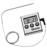 Bartscher Braadthermometer | Digitaal | Sonde (Kabel 1.2m) | 0°C/+250°C | Timer | 65x72x23(h)mm