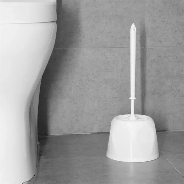 Toiletborstelhouder | Kunststof | Wit | Incl. Borstel | Vrijstaand | Ø149x366(h)mm