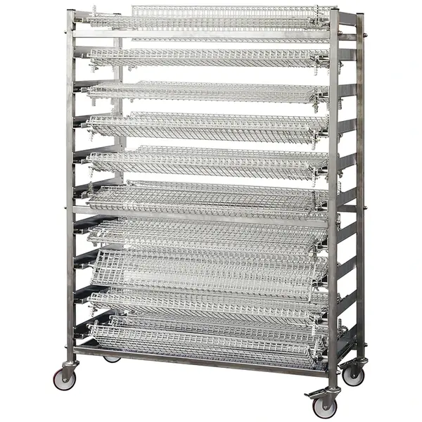 Spit-/Grilltrolley | ElanGrill BETA Kippengrills | RVS | 10 Niveaus | Wielen | 1180x500x1630(h)mm