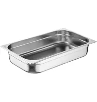 Nisbets Essentials GN-Bakken | RVS | 1/1 GN | Hoogte 100mm | 3 Stuks | 530x325x100(h)mm