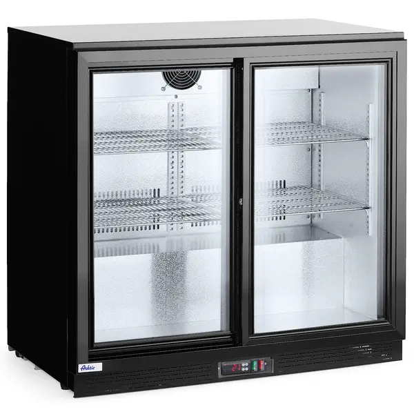 Barkoelkast | 198L | Zwart | +2°C/+10°C | Statisch + Ventilator | Schuifdeuren | 900x520x865(h)mm