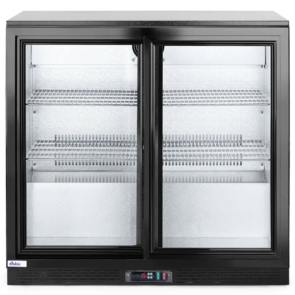 Barkoelkast | 198L | Zwart | +2°C/+10°C | Statisch + Ventilator | Schuifdeuren | 900x520x865(h)mm