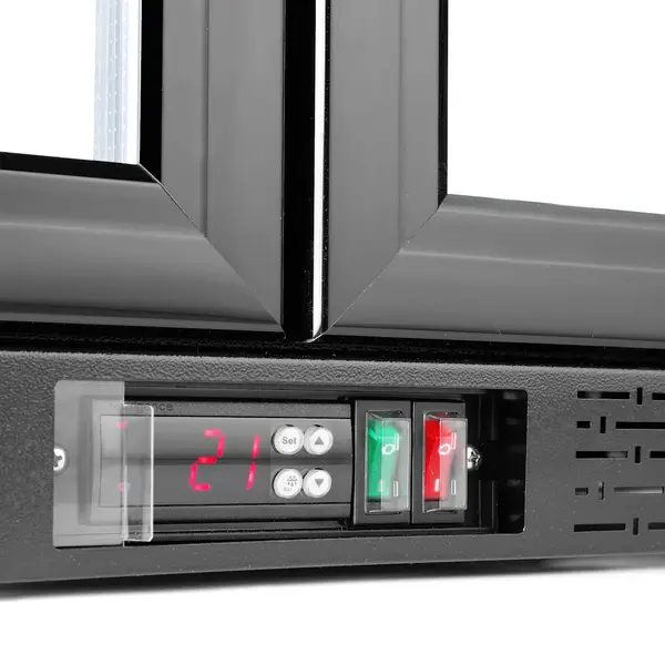 Barkoelkast | 198L | Zwart | +2°C/+10°C | Statisch + Ventilator | Draaideuren | 900x530x865(h)mm
