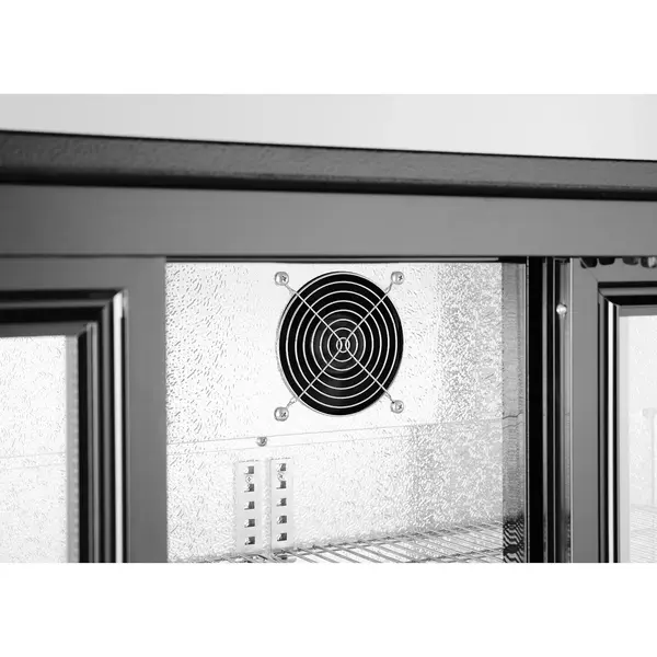 Barkoelkast | 308L | Zwart | +2°C/+10°C | Statisch + Ventilator | Schuifdeuren | 1350x520x865(h)mm