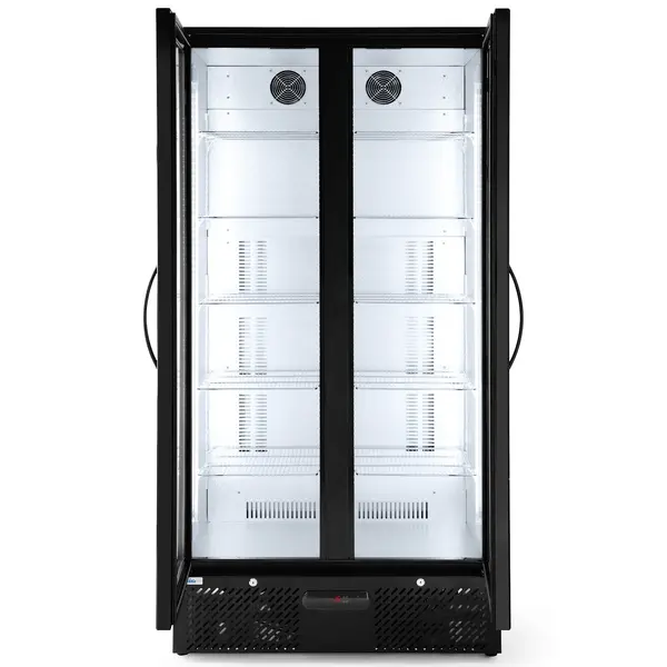 Drankenkoeling | 477L | Zwart | +2°C/+10°C | Statisch + Ventilator | Draaideuren | 900x530x1820(h)mm