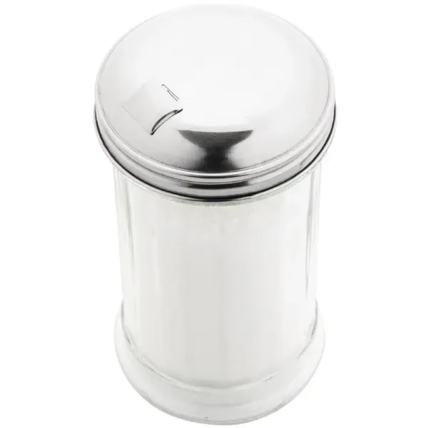 Suikerstrooier | RVS/Glas| 0.34L | Gat/Klepje | Ø70x140(h)mm
