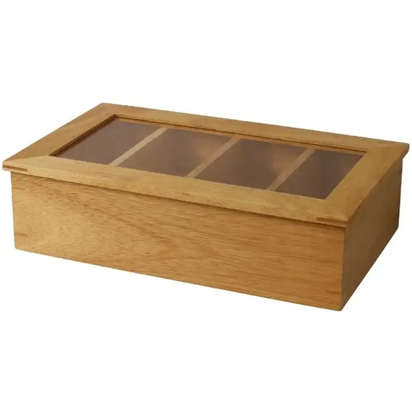 Theedoos | Hout | 4 Compartimenten | 335x200x90(h)mm