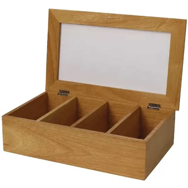 Theedoos | Hout | 4 Compartimenten | 335x200x90(h)mm