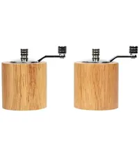 Olympia Peper-/Zoutmolenset | Hout/RVS | 2 Stuks | Ø63x80(h)mm 