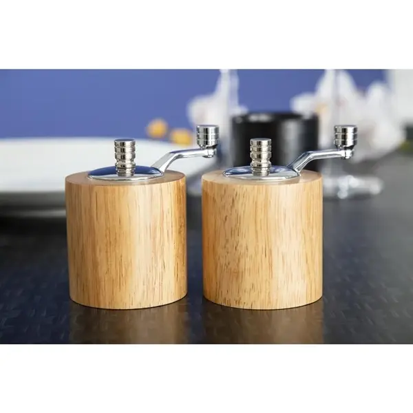 Peper-/Zoutmolen | Hout/RVS | Ø63x80(h)mm