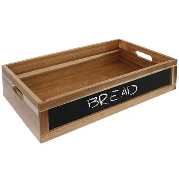 Displaykrat | Hout | 1/1 GN | Met 1-Zijdig Krijtbord | 530x325x120(h)mm