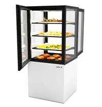 SAYL Warmhoudvitrine | INTEGRA | Wit/Zwart | 60°C/70°C | Geventileerd | 4 Niveaus | Zelfbediening | 0.53kW (230V) | Touchscreen | Wielen (Geremd) | 600x600x1400(h)mm 