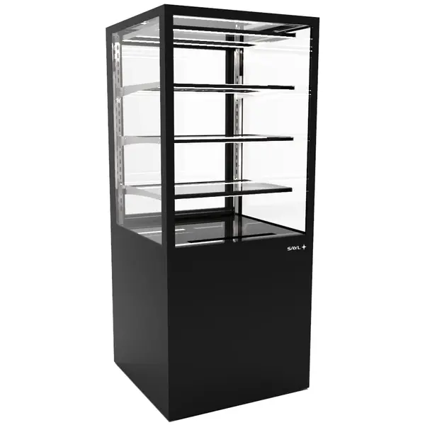 Warmhoudvitrine | INTEGRA | Zwart | 60°C/70°C | Geventileerd | 4 Niveaus | Zelfbediening | 0.53kW (230V) | Touchscreen | Wielen (Geremd) | 600x600x1400(h)mm