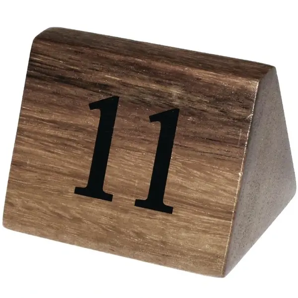 Tafelnummers | Hout | 11 t/m 20 | 10 Stuks | 35x35x55(h)mm