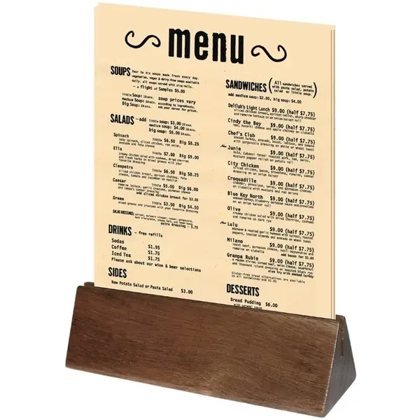 Menuhouders | Hout | A4-formaat | 10 Stuks | 150x46x42(h)mm