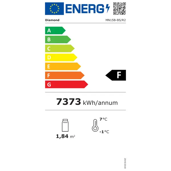 Wandkoeling | MANDY | Zwart | +4°C/+6°C | Geforceerd | 4 Schappen | 1.25kW | 1500x750x1290(h)mm