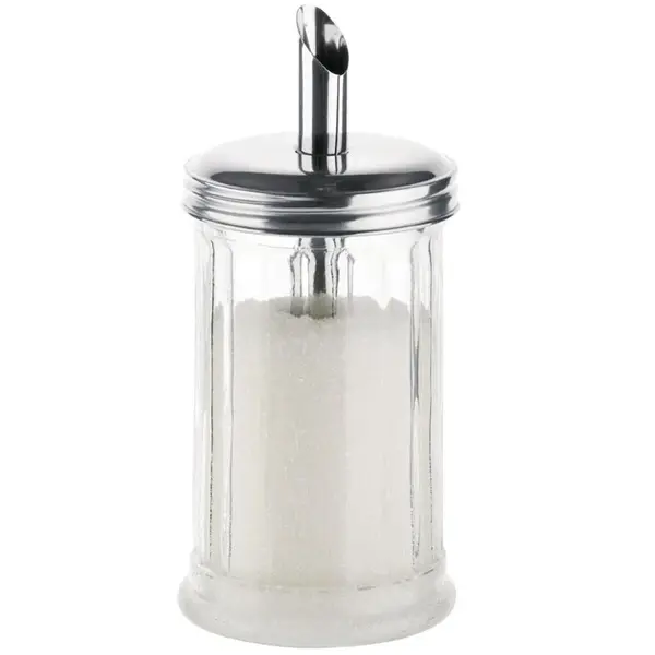 Suikerstrooier | RVS/Glas | Ø75x175(h)mm