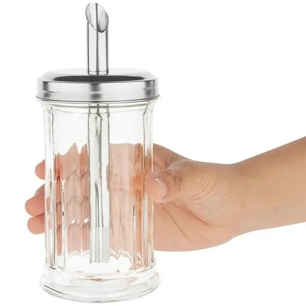 Suikerstrooier | RVS/Glas | Ø75x175(h)mm