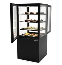 SAYL Koelvitrine | INTEGRA | Zwart | +2°C/+6°C | Geforceerd | 4 Niveaus | Zelfbediening | Touchscreen | Wielen (Geremd) | 600x600x1400(h)mm 