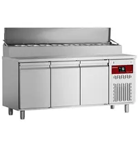 Diamond Saladette | GASTRO LINE EVO | 405L | 3 Deuren (1/1 GN) | Boven 10x 1/4 GN | 0°C/+8°C | Geforceerd | Kanteldeksel | 1840x700x900/1073(h)mm
