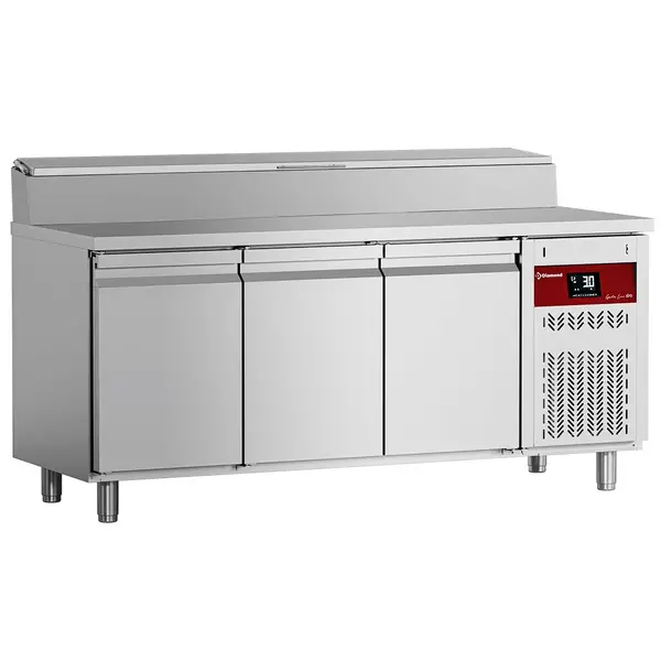 Saladette | GASTRO LINE EVO | 405L | 3 Deuren (1/1 GN) | Boven 10x 1/4 GN | 0°C/+8°C | Geforceerd | Kanteldeksel | 1840x700x900/1073(h)mm