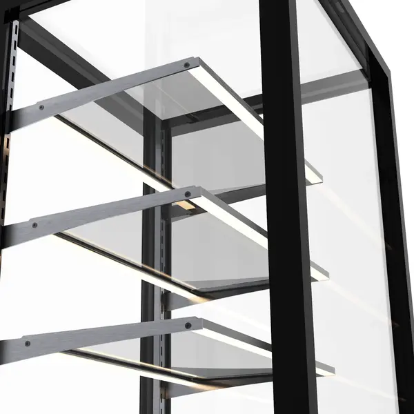 Koelvitrine | INTEGRA | Wit/Zwart | +6°C/+10°C | Geforceerd | 4 Niveaus | Zelfbediening | Touchscreen | Wielen (Geremd) | 600x600x1400(h)mm