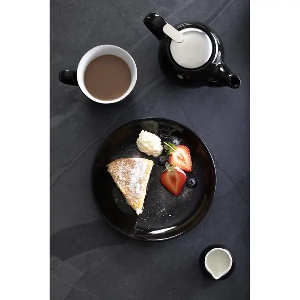 Coupeborden | CAFÉ | Keramiek | Zwart | 12 Stuks | Ø200x29(h)mm