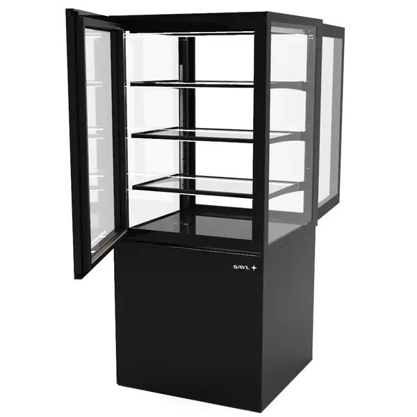 Koelvitrine | INTEGRA | Zwart | +2°C/+6°C | Geforceerd | 4 Niveaus | Zelfbediening | Vochtigheid Instelbaar | Wielen (Geremd) | 600x600x1400(h)mm