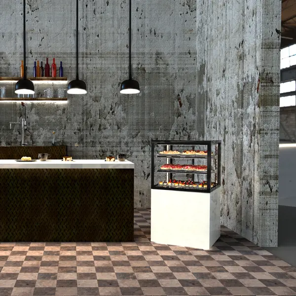 Koelvitrine | INTEGRA | Wit/Zwart | +2°C/+6°C | Geforceerd | 3 Niveaus | Vochtigheid Instelbaar | Wielen (Geremd) | 600x600x1100(h)mm