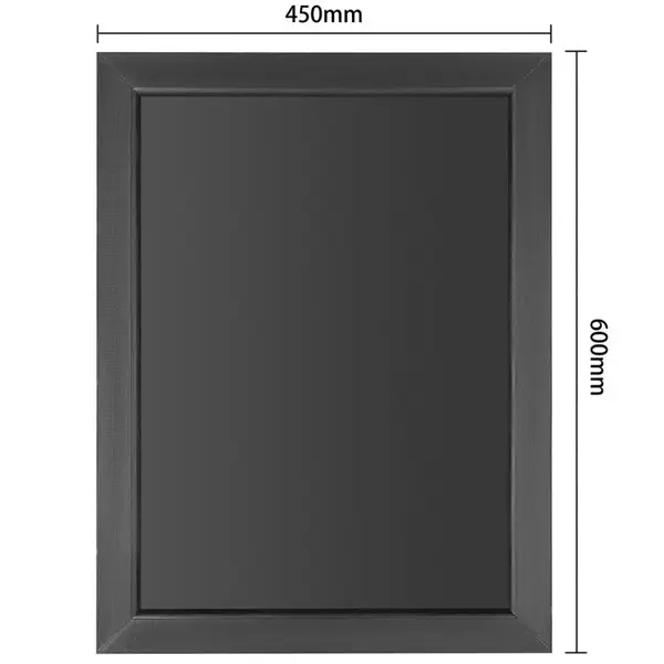 Wandkrijtbord | Hout | Zwart | 600x450mm