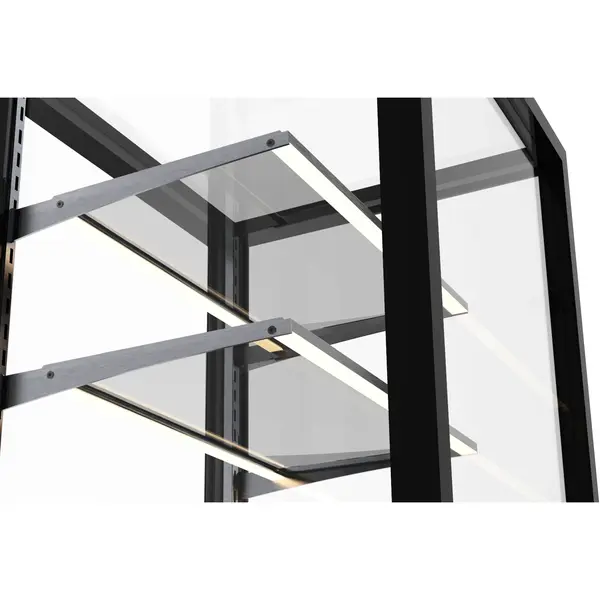 Koelvitrine | INTEGRA | Zwart | +2°C/+6°C | Geforceerd | 3 Niveaus | Vochtigheid Instelbaar | Wielen (Geremd) | 600x600x1100(h)mm