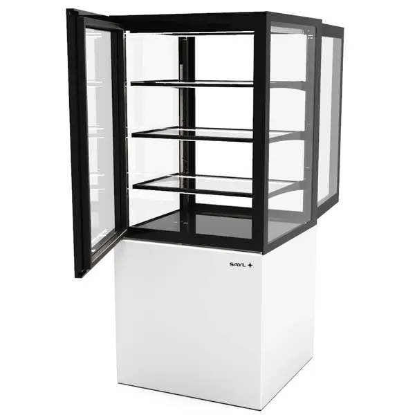 Koelvitrine | INTEGRA | Wit/Zwart | +2°C/+6°C | Geforceerd | 4 Niveaus | Zelfbediening | Vochtigheid Instelbaar | Wielen (Geremd) | 600x600x1400(h)mm