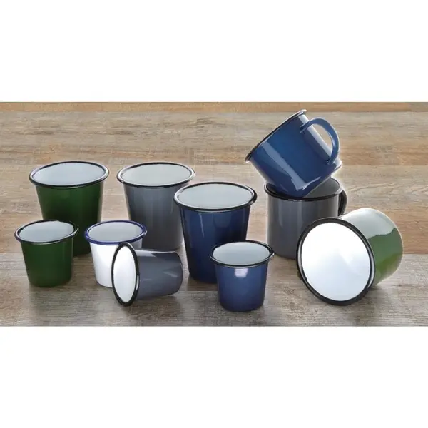 Sauspotjes | Geëmailleerd Staal | Wit/Blauw | 11.4cl | 6 Stuks | Ø65x60(h)mm