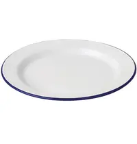 Olympia Borden | Geëmailleerd Staal | Wit/Blauw | 6 Stuks | Ø300x25(h)mm