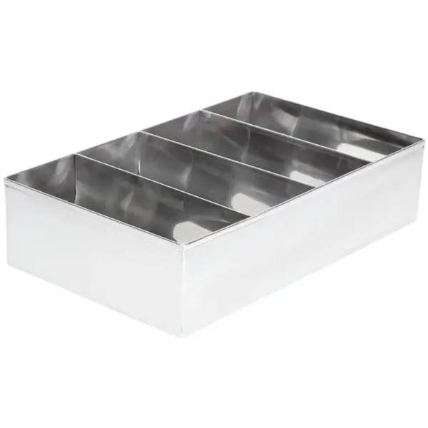 Bestekbak | RVS | 4-vaks | 255x105x415(h)mm