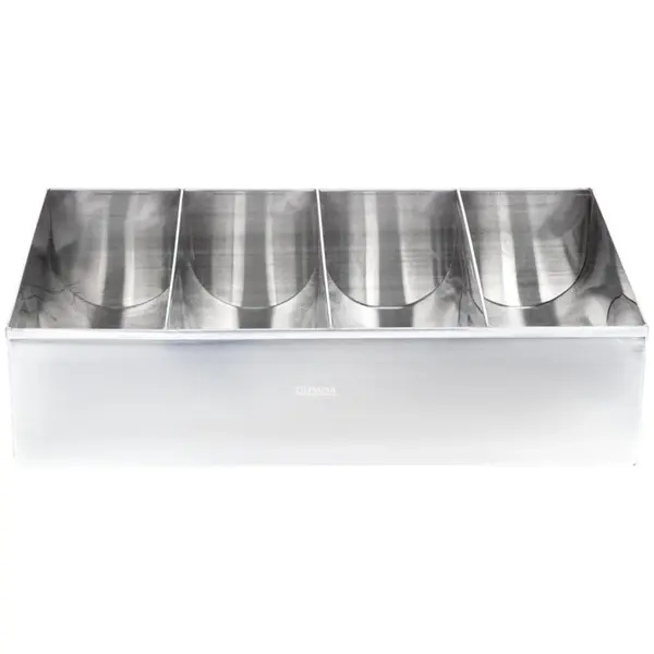 Bestekbak | RVS | 4-vaks | 255x105x415(h)mm