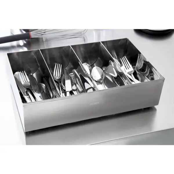 Bestekbak | RVS | 4-vaks | 255x105x415(h)mm