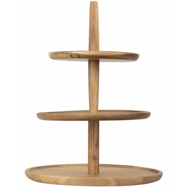 Etagère/Serveerstandaard | Hout | 3-laags | Ø305x395(h)mm